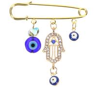 Beavorty Broche de Turco Vintage para Mujer y Hombre Pin de Solapa Azul para Fiesta Amuleto Decorativo para Bufandas y Suéteres