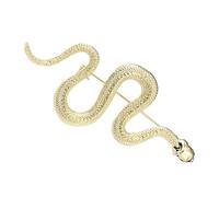 Beavorty Broche Forma de Serpiente Dorada, Pin de Pecho Elegante para Ropa, Decoración Única para Mujer en Fiestas y Prendas Casuales, Accesorio de Moda para Solapas y Chaquetas