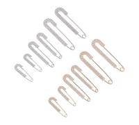 Beavorty Broches de Seguridad con Cristales en Dos 12 Piezas Dorado y Plateado Imperdibles Decorativos para Mujer Broches para Suéter Vestido Camisa Bufanda y Sombrero