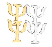 Beavorty Broches Símbolo de Psicología 4 Piezas, Pasador de Cierre de Seguridad, Diseño Vintage en Aleación Metálica, Colores Dorado y Plateado para Mujer, Broche Decorativo para Bufanda