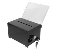 Beavorty Buzón de Sugerencias con Cerradura Acrílico Negro 16x11,5x10 Cm Caja de Donaciones Urna de Votación para Oficinas Aulas y Recaudación de Fondos