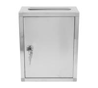Beavorty Buzón de Sugerencias y Quejas de Acero Inoxidable, Caja Pública Cerradura Segura, Tamaño 27x21x11 Cm, Buzón de Recogida de Cartas para Oficina y Uso Exterior