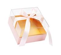 Beavorty Caja caja de flores tapa transparente flores del día de san valentín flor eterna rosa preservada sobres patria envelopes storage box Acrílico