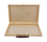 Beavorty Caja de Almacenamiento para Pinturas de Madera de Paulownia, Estuche Portátil Multifuncional Asa, Tamaño Compacto para Acuarela y Óleo, Caja Organizadora para Estudiantes