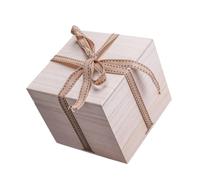 Beavorty Caja de Madera de Paulownia Adecuado para Embalaje y Organización Cuadrada Pequeña para Almacenamiento Delicado Tapa, Joyero de Madera en Bodas y Regalos