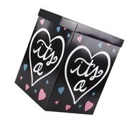 Beavorty Caja de Papel Negra para Revelación de Género Globos para Fiesta de Shower o Cumpleaños, Plegable y Reutilizable para Decoración Niña, Caja de Almacenamiento Creativa para Fiestas