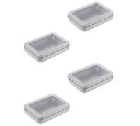 Beavorty Caja Organizadora de Hojalata Transparente para USB 4 Piezas, Estuche Compacto para Almacenamiento Seguro de Memorias Usb, Llaveros y Accesorios, Adecuado para Escritorio