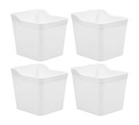 Beavorty Caja Organizadora de Tablero Perforado Blanco 4 Piezas, Soporte Colgante para Tazas, Contenedor Modular para Almacenamiento en Sala de Manualidades, Oficina y Garaje