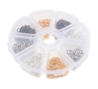 Beavorty Caja para Accesorios de Joyería DIY 8 Compartimentos, 1200 Piezas de Anillos de Salto Abiertos Surtidos, Organizador Plástico Portátil para Fabricación y Color