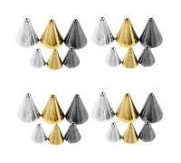 Beavorty Cajas de Accesorios para Decoración de Uñas Conos de Metal Púas Planas Remaches para Uñas para Fiesta de Halloween