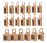 Beavorty Cajas De Papel Kraft Para Botellas De Vino Pequeñas Cajas Colgantes Con Ventana Para Dulces Recuerdos De Fiesta Decoración De Botellas De Vino Vacías