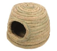 Beavorty Casa Escondite para Conejos y Hámster Tejido a Mano, Nido Pequeño Tipo Castillo, Cama Cómoda para Mascotas Pequeñas y Juguetes para Masticar