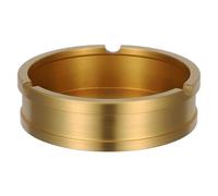 Beavorty Cenicero de Latón Cepillado Dorado, Diseño Redondo Compacto, Decoración Vintage para Oficina y Hogar, Cenicero de Interior Multifuncional, Cuenco Organizador Elegante