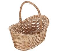 Beavorty Cesta de Mimbre Tejida a Mano con Asa Cómoda y Resistente, Cesta Ovalada de Sauce para Almacenamiento en Bodas y Diversas Áreas del Hogar