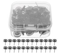 Beavorty Chinchetas Transparentes Negras Pequeñas 50 Piezas, Tachuelas Redondas Planas de Plástico para Oficina, Fijación de Fotos y Papeles, Clips de Alfiler Prácticos para Uso Escolar