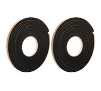 Beavorty Cinta Adhesiva de Esponja Eva Negra 10 Mm Grosor X 10 Mm Ancho X 3 M, 2 Rollos Anticolisión y Sellado para Puertas y Ventanas, Burlete Flexible Resistente al Agua para Hogar