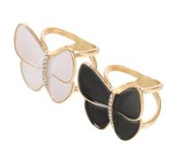 Beavorty Clip para Corbatas de Bufanda y Pinzas de Chal Geométricas Diseño Hollow, Acero Resistente, Set de 2 Piezas en Negro y Blanco, Accesorio Femenino para Uso Diario y Fiestas, Tamaño