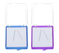 Beavorty Cojín Magnético para Alfileres de Costura 2 Piezas, Caja Cuadrada Portátil Azul y Morada, Contenedor Creativo para Almacenar Herramientas y Suministros de Costura, Organizador