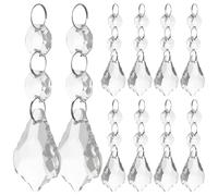 Beavorty Colgantes de Cristal Transparentes para Lámpara de Araña 10 Piezas Prismas Octogonales de 14 Mm y Colgantes Nº 38 para Lámparas de Techo y Adornos de Hogar