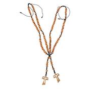 Beavorty Collar De Cruz De Madera De 2 Piezas: Collar De Cuentas Con Crucifijo Y Oración, Joyería Religiosa Para Bautismo, Para Mujeres, Hombres, Creyentes, Uso Diario Y Eventos