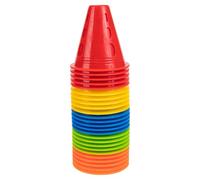 Beavorty Conjunto de 25 Conos Pequeños de Entrenamiento Deportivo para Patinaje sobre Ruedas, Apilables, Resistentes al Viento, Multicolor (Amarillo, Rojo, Azul, Verde, Naranja) para Uso