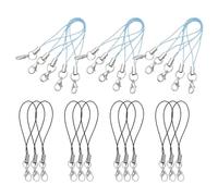 Beavorty Cordón para Teléfono Celular Cierre de Langosta 120 Piezas 60 Negro 60 Azul Claro Suministros para Correas de Teléfono Soporte para Dijes Accesorios DIY para Fabricación de