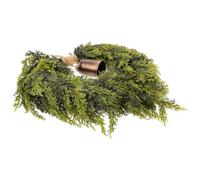 Beavorty Corona Navideña en Forma de Corazón con Campanas para Puerta de Entrada, Decoración Navideña Reutilizable de Pino y Cedro para Porche y Pared