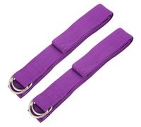 Beavorty Correa de Yoga Elástica Reutilizable 2 Piezas 183 Cm Morada para Estiramiento, Banda de Entrenamiento Resistente, Accesorios para Gimnasios y Ejercicios de Pilates en Casa