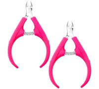 Beavorty Cortacutículas de Uñas Acero Inoxidable 2 Piezas Mango Plástico Antideslizante Recortador Portátil para Manicura y Pedicura Doméstica Profesional