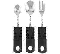 Beavorty Cubiertos Adaptativos Para Ancianos 3 Piezas Juego De Utensilios Ponderados De Acero Inoxidable Con Mangos Antideslizantes Flexibles Para Personas Con Discapacidad Y