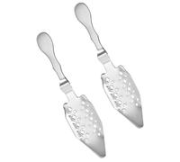 Beavorty Cucharas de Absenta de Acero Inoxidable 304, Cuchara Hueca para Azúcar en Terrones, Filtro para Cócteles y Barras, 2 Piezas Plateadas, Uso Doméstico Bares