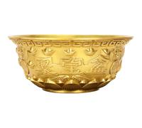 Beavorty Cuenco de Latón Chino de 12 CM, Adorno Artístico para Escritorio y Hogar, Cuenco de Ofrenda Resistente para Decoración Feng Shui Estilo Aleatorio