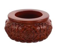 Beavorty Cuenco de Prosperidad Feng Shui Tallado en Madera Maciza Roja, Decorativo para Dinero y Abundancia en Hogar y Oficina, Resistente al Desgaste para Larga Duración