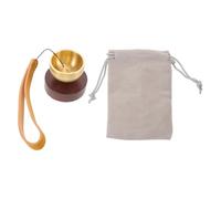 Beavorty Cuenco Sonoro Mini para Meditación con Campana de Latón, Color Nogal, Instrumento Tibetano para Yoga y Relajación, Cuenco de Sonido Terapéutico Decorativo, Adecuado
