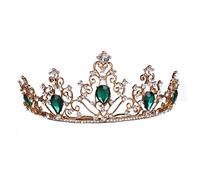 Beavorty de boda fuente real decoraciones dorada vestido coronas para mujer tiara de princesa novias sirena decoracion para bodas decoración de cristal Green