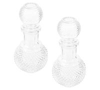 Beavorty Decantador de Vino y Licor de Vidrio Transparente 250ml, Juego de 2 Botellas Licorera Creativas y Gruesas, Dispensador para Cócteles y Whisky, Adecuado para Hogar y