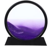 Beavorty Decoración de Escritorio 3D Arena en Movimiento Reloj de Arena Transparente Redondo de 7 Pulgadas Marco Negro Arte Artístico para Oficina y Hogar Relajante Visualmente Fascinante