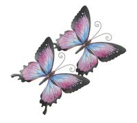 Beavorty Decoración de Pared y Apariencia Realista Mariposas de Hierro 2 Piezas Diseño Clásico para Interiores y Jardines