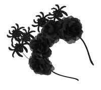 Beavorty Diadema De Araña Felpa Víspera De Todos Día De Los Muertos Disfraz De Fantasma Accesorios Para El Cabello De Las Niñas Diadema De Miedo Fiesta Black Tela