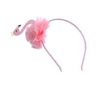 Beavorty diadema de flamenco cabello accesorio de disfraz de flamenco accesorios flamencos Venda chicas diadema para fiesta hawaiana diadema de dibujos animados de animales paño rosa