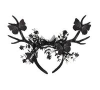 Beavorty Diadema De Halloween Forma De Cuernos Accesorio Para Decorar El Cabello Para Fiestas Temáticas Negras Tocado Para Mujer Diadema Decorativa