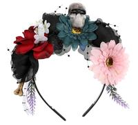 Beavorty Diadema De Halloween Tocado De Vampiro Máscara Accesorio Para El Cabello Rojo Tocado Del Día De Los Muertos Diadema De Calavera De Halloween Kit De Pintura Facial Decoración De