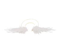 Beavorty Diadema de Halo Angelical Alas y Luna, Banda Cabello Liviana y Artesanal, Accesorio para Disfraz de Mujer Renacentista y Halloween, Tocado para Carnaval y Cosplay