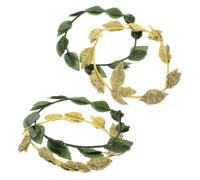 Beavorty Diadema De Hojas Boho Dorada y Verde, Tocado Cosplay, Accesorio De Fiesta y Boda, 4 Piezas, Elegante y Artesanal Para Mujer, Ajuste Cómodo y Estilo Romano