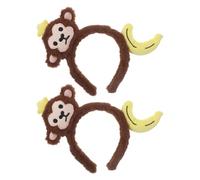 Beavorty Diadema de Mono 2 Piezas Orejas de Peluche y Diseño de Plátano, Accesorios para Cosplay, Fiesta y Maquillaje, Diademas Divertidas para Disfraces y Eventos Temáticos