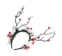 Beavorty Diadema de Ramas Simuladas con Cuernos de Flexible para Fiesta de Navidad Accesorio Decorativo Unisex para Adultos Navideño Elegante