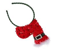 Beavorty Divertidas Diademas Navideñas Diadema De Peluche De Navidad Gorro De Santa Mujer Diadema De Piel Diadema Navideña Lindos Gorros De Santa Para Mujer Diadema Peluda Rojo Paño