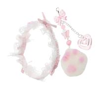 Beavorty DIY Cute Bowknot Ribbon Plush Cat Paw Strap para Teclados Mecánicos Decoración de Escritorio con Charms Accesorio de Estilo para Gamers y Diseño Personalizado