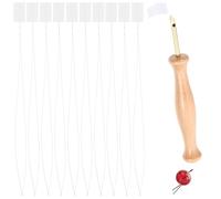 Beavorty Enhebradores de Agujas para Manualidades 20 Cm, 10 Piezas de Plástico Ligero para Coser, Bordar y Cuentas, Herramienta Portátil para Enhebrar Hilo y Abalorios Fácil y Rápida