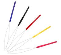 Beavorty Enhebradores para Rastas y Extensiones de Cabello 5 Piezas Multicolor Gancho Desmontable de Acero Inoxidable, Herramienta para Trenzas y Crochet Profesional en Salón, Accesorios